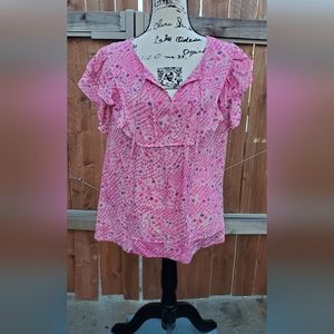 Women's Pink Tunic Blouse sz XL